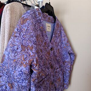 NWOT Lavender Cotton Quilted Whimsical Design Jacket